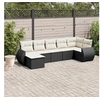 Image de Salon de jardin modulable resine tressee 8 pieces 7 personnes 62 x 71 x 69 cm noir