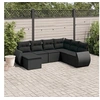 Image de 7-delige Loungeset met kussens poly rattan zwart3254032