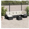 Image de Salon de Jardin avec Coussins 7 pcs, Canapés de Terrasse, Ensemble de Meubles de Patio, Mobilier d'Extérieur, Noir 3254033