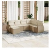 Image de Salon de jardin modulable rotin beige 7 pieces x 71 x 69 7 personnes