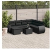 Image de 8-delige Loungeset met kussens poly rattan zwart3254042