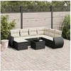 Image de Salon de jardin modulable rotin noir 8 pieces x 71 x 69 7 personnes