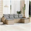 Image de Salon de Jardin avec Coussins 6 pcs, Canapés de Terrasse, Ensemble de Meubles de Patio, Mobilier d'Extérieur, Beige 3254056