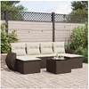 Image de Resine tressee marron salon de jardin modulable 6 personnes x 71 x 69 7 pieces
