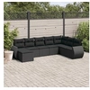 Image de 8-delige Loungeset met kussens poly rattan zwart3254092