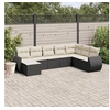 Image de Salon de Jardin avec Coussins 8 pcs, Canapés de Terrasse, Ensemble de Meubles de Patio, Mobilier d'Extérieur, Noir 3254093