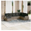 Image de Salon de Jardin avec Coussins 8 pcs, Canapés de Terrasse, Ensemble de Meubles de Patio, Mobilier d'Extérieur, Gris 3254097