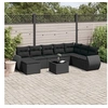 Image de 9-delige Loungeset met kussens poly rattan zwart3254102
