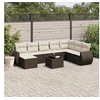 Image de Salon de jardin modulable vidaxl 8 personnes marron resine tressee 55 x 53 x 55 cm 9 pieces