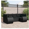 Image de 6-delige Loungeset met kussens poly rattan zwart3254112