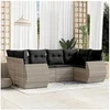 Image de Salon de Jardin avec Coussins 6 pcs, Canapés de Terrasse, Ensemble de Meubles de Patio, Mobilier d'Extérieur, Gris 3254119