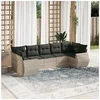 Image de Salon de Jardin avec Coussins 7 pcs, Canapés de Terrasse, Ensemble de Meubles de Patio, Mobilier d'Extérieur, Gris 3254129