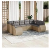 Image de Salon de Jardin avec Coussins 9 pcs, Canapés de Terrasse, Ensemble de Meubles de Patio, Mobilier d'Extérieur, Beige 3254136