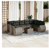 Image de Salon de Jardin avec Coussins 10 pcs, Canapés de Terrasse, Ensemble de Meubles de Patio, Mobilier d'Extérieur, Gris 3254147