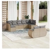 Image de Salon de Jardin avec Coussins 9 pcs, Canapés de Terrasse, Ensemble de Meubles de Patio, Mobilier d'Extérieur, Beige 3254156