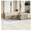 Image de Salon de jardin modulable rotin beige 10 pieces x 71 x 69 9 personnes