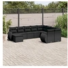 Image de Salon de Jardin avec Coussins 10 pcs, Canapés de Terrasse, Ensemble de Meubles de Patio, Mobilier d'Extérieur, Noir 3254192
