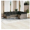 Image de Salon de Jardin avec Coussins 10 pcs, Canapés de Terrasse, Ensemble de Meubles de Patio, Mobilier d'Extérieur, Gris 3254197