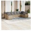 Image de Salon de Jardin avec Coussins 10 pcs, Canapés de Terrasse, Ensemble de Meubles de Patio, Mobilier d'Extérieur, Beige 3254206