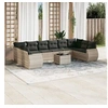 Image de Salon de Jardin avec Coussins 12 pcs, Canapés de Terrasse, Ensemble de Meubles d'Extérieur Patio, Moderne, Beige 3218418