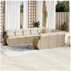 Image de Salon de jardin modulable rotin beige 10 pieces x 71 x 69 10 personnes