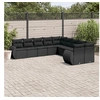 Image de Salon de Jardin avec Coussins 10 pcs, Canapés de Terrasse, Ensemble de Meubles de Patio, Mobilier d'Extérieur, Noir 3254242