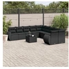 Image de Salon de Jardin avec Coussins 11 pcs, Canapés de Terrasse, Ensemble de Meubles de Patio, Mobilier d'Extérieur, Noir 3254252