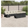 Image de Salon de Jardin avec Coussins 11 pcs, Canapés de Terrasse, Ensemble de Meubles de Patio, Mobilier d'Extérieur, Noir 3254263