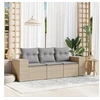 Image de Salon de Jardin avec Coussins 3 pcs, Canapés de Terrasse, Ensemble de Meubles de Patio, Mobilier d'Extérieur, Beige 3254596