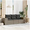 Image de Salon de jardin modulable resine tressee gris 3 pieces x 83 x 69 3 personnes