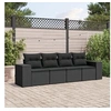 Image de Salon de jardin modulable resine tressee noir 4 pieces x 83 x 69 4 personnes