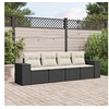 Image de Salon de Jardin avec Coussins 4 pcs, Canapés de Terrasse, Ensemble de Meubles de Patio, Mobilier d'Extérieur, Noir 3254613