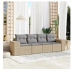 Image de Salon de Jardin avec Coussins 4 pcs, Canapés de Terrasse, Ensemble de Meubles de Patio, Mobilier d'Extérieur, Beige 3254616