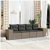 Image de Salon de jardin modulable resine tressee gris 4 pieces x 83 x 69 4 personnes