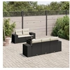 Image de Salon de Jardin avec Coussins 6 pcs, Canapés de Terrasse, Ensemble de Meubles de Patio, Mobilier d'Extérieur, Noir 3254633