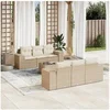 Image de Salon de jardin modulable GENERIQUE resine tressee 6 personnes 7 pieces 62 x 55 x 69 cm beige