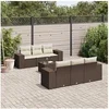 Image de 6 personnes salon de jardin modulable resine tressee marron x 83 x 69 7 pieces