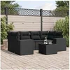 Image de Salon de Jardin avec Coussins 7 pcs, Canapés de Terrasse, Ensemble de Meubles de Patio, Mobilier d'Extérieur, Noir 3254652