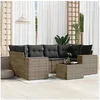 Image de Salon de Jardin avec Coussins 7 pcs, Canapés de Terrasse, Ensemble de Meubles de Patio, Mobilier d'Extérieur, Gris 3254657