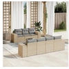 Image de Salon de jardin modulable 8 pieces beige rotin 62 x 55 x 69 cm