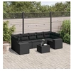 Image de Salon de Jardin avec Coussins 8 pcs, Canapés de Terrasse, Ensemble de Meubles de Patio, Mobilier d'Extérieur, Noir 3254672