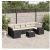 Image de Salon de Jardin avec Coussins 8 pcs, Canapés de Terrasse, Ensemble de Meubles de Patio, Mobilier d'Extérieur, Noir 3254673