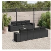 Image de Salon de Jardin avec Coussins 9 pcs, Canapés de Terrasse, Ensemble de Meubles de Patio, Mobilier d'Extérieur, Noir 3254682
