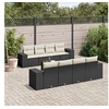 Image de Salon de Jardin avec Coussins 9 pcs, Canapés de Terrasse, Ensemble de Meubles de Patio, Mobilier d'Extérieur, Noir 3254683