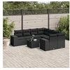 Image de Salon de jardin modulable 9 pieces 8 personnes noir 62 x 62 x 69 cm resine tressee