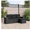 Image de Salon de jardin modulable rotin noir 4 pieces x 83 x 69 4 personnes