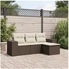 Image de Salon de jardin modulable - Lot de 4 pièces - Résine tressée - 4 personnes - Marron - Pliant avec rangement