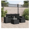 Image de Salon de Jardin avec Coussins 5 pcs, Canapés de Terrasse, Ensemble de Meubles de Patio, Mobilier d'Extérieur, Noir 3254812