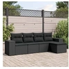 Image de Salon de Jardin avec Coussins 5 pcs, Canapés de Terrasse, Ensemble de Meubles de Patio, Mobilier d'Extérieur, Noir 3254822