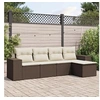 Image de Salon de Jardin avec Coussins 5 pcs, Canapés de Terrasse, Ensemble de Meubles de Patio, Mobilier d'Extérieur, Marron 3254830
